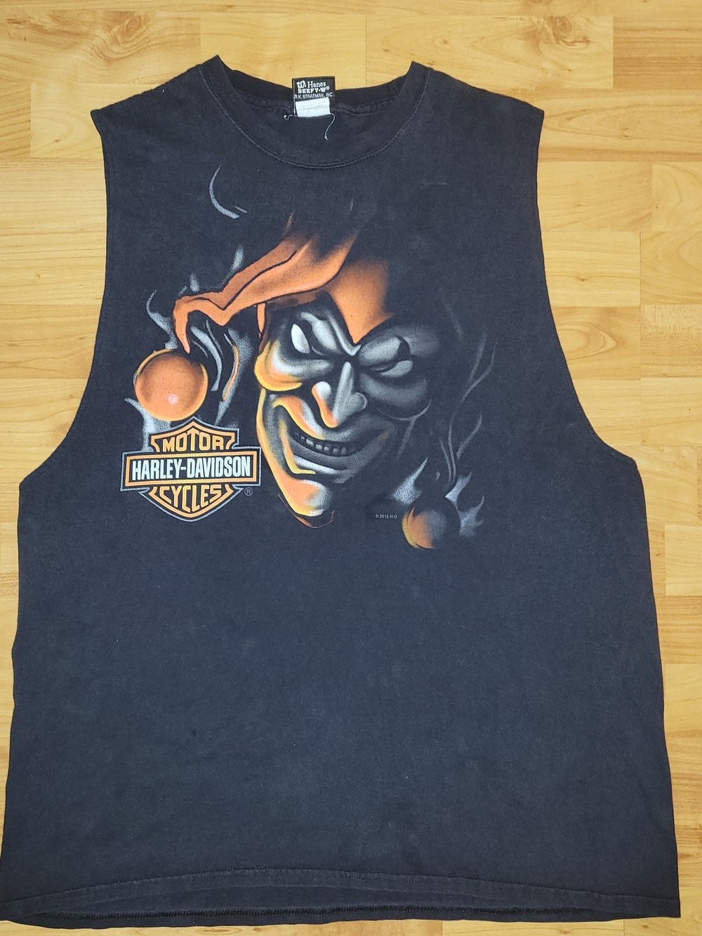 Harley-Davidson Tank Top Jester Black Faded Muscle Tee Biker, XL Extra Large